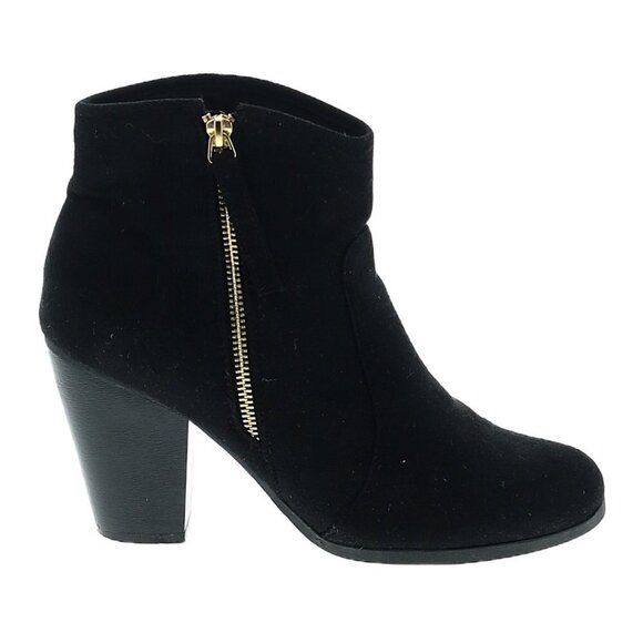 Journee Collection Link Outside Zip Stacked Heel Booties 8.5 - Picture 6 of 13
